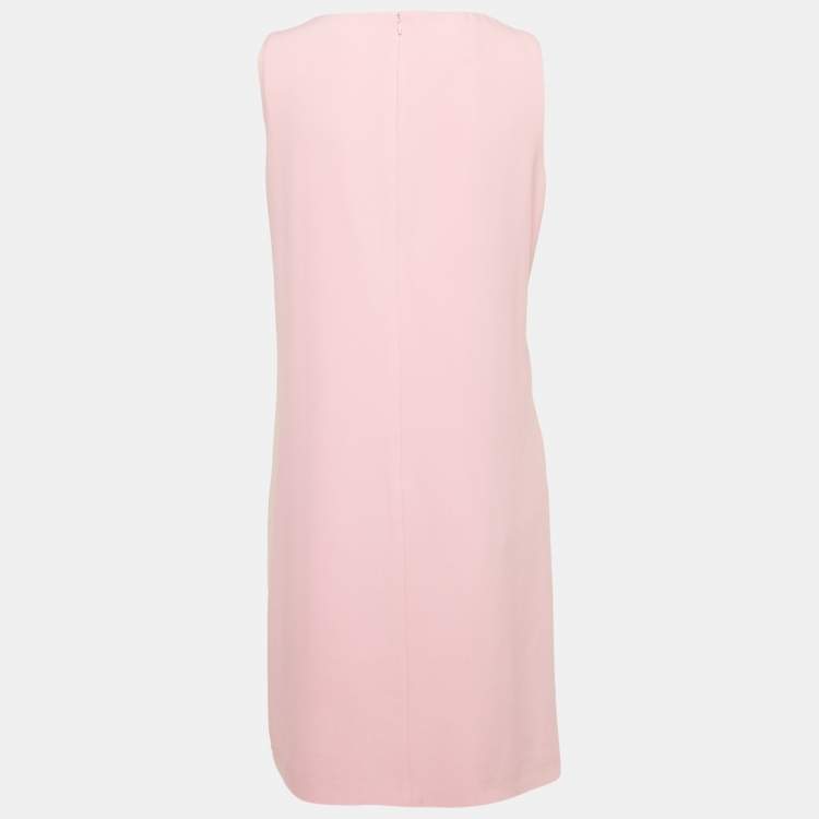 Pre Owned Boutique Moschino Pink Summer Looks Print Crepe Shift Dress M