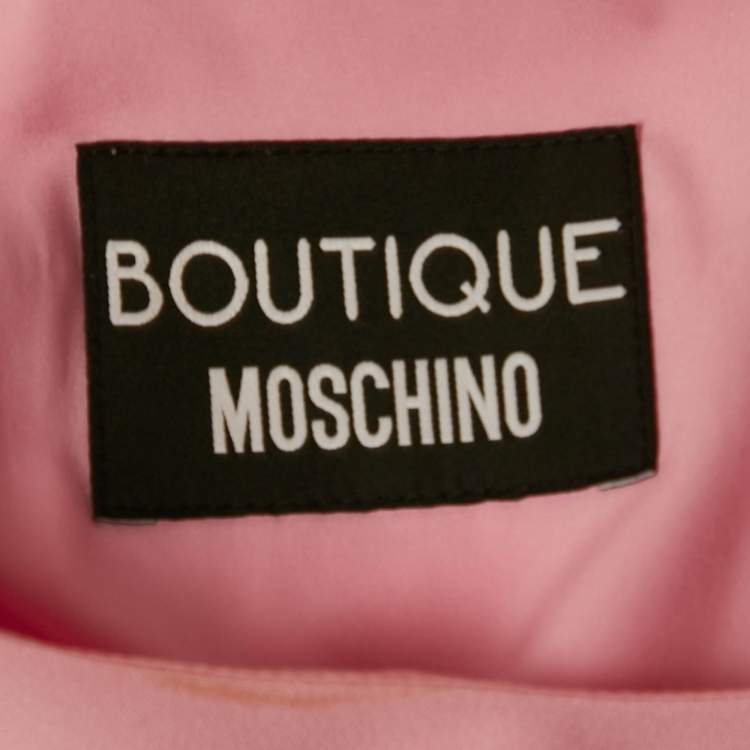 Pre Owned Boutique Moschino Pink Summer Looks Print Crepe Shift Dress M