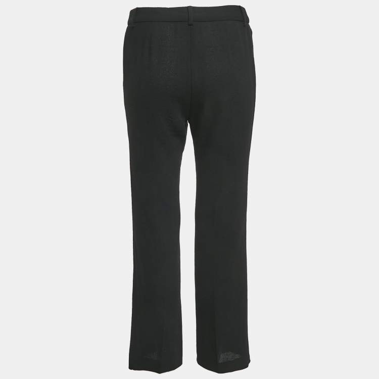 Pre Owned Boutique Moschino Black Wool Straight Leg Formal Trousers S