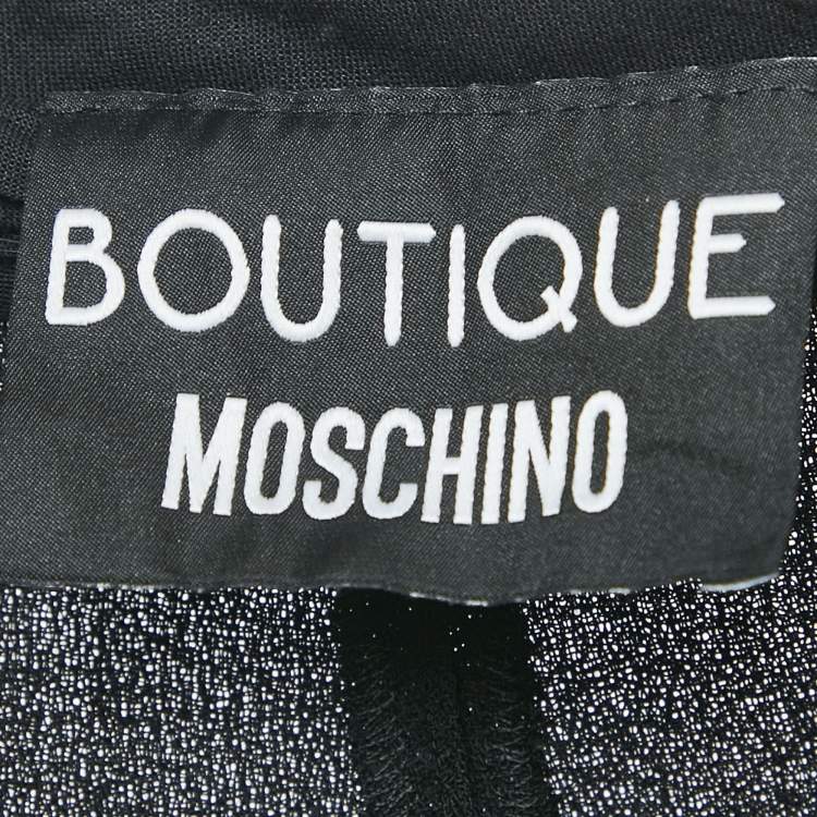 Pre Owned Boutique Moschino Black Wool Straight Leg Formal Trousers S