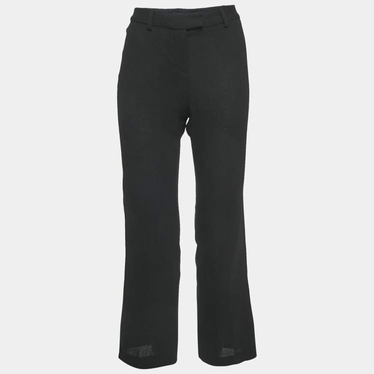 Pre Owned Boutique Moschino Black Wool Straight Leg Formal Trousers S