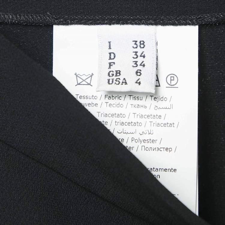 Pre Owned Boutique Moschino Black Crepe Ruffled Mini Skirt S