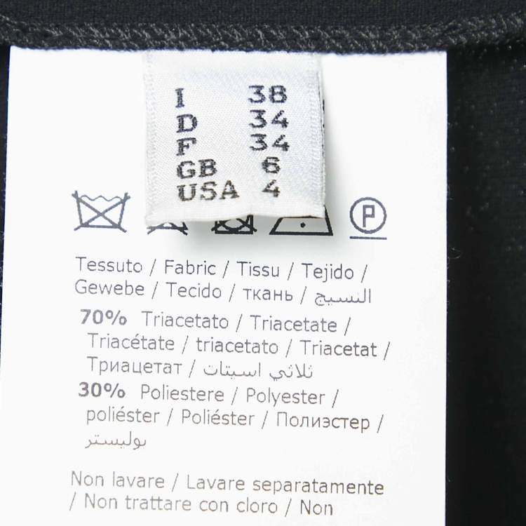 Pre Owned Boutique Moschino Black Crepe Ruffled Mini Skirt S