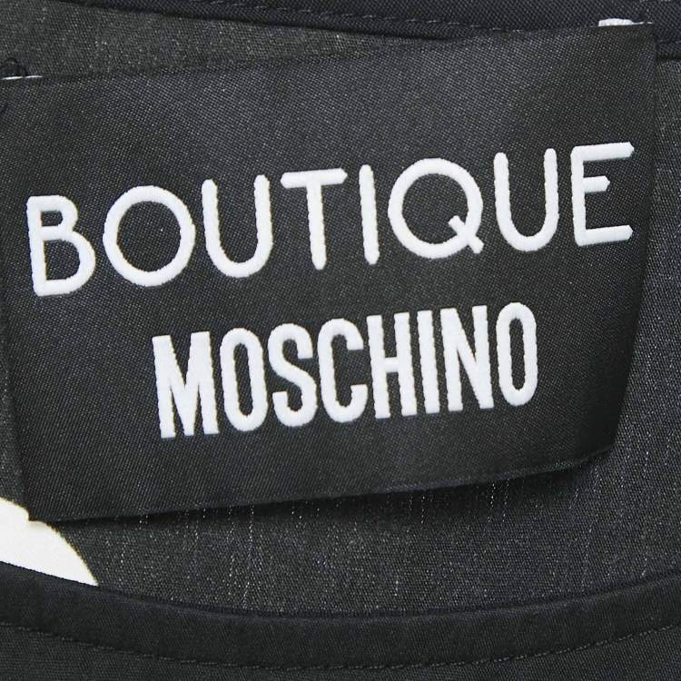 مملوكة مسبقًا Boutique Moschino Black Polka Dot Print Cotton Trimmed Sleeveless Short Dress M