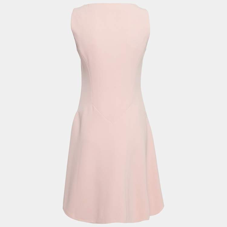 Pre Owned Boutique Moschino Pink/Peach Crepe Sleeveless Short Dress S