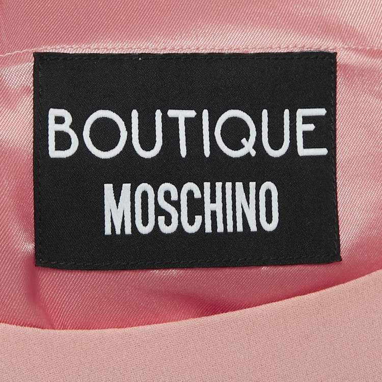 Pre Owned Boutique Moschino Pink/Peach Crepe Sleeveless Short Dress S