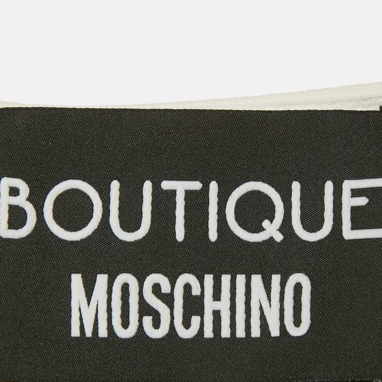 Pre Owned Boutique Moschino White Collar Print Crepe Sleeveless Top S