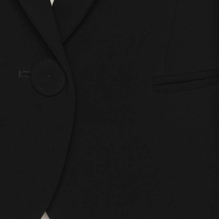 Pre Owned Boutique Moschino Black Crepe Bow Single Breasted Blazer S