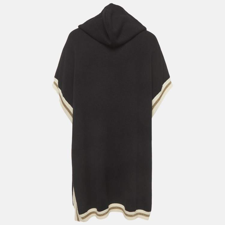 مملوكة مسبقًا Boutique Moschino Black Knit Button Front Hooded Cardigan M
