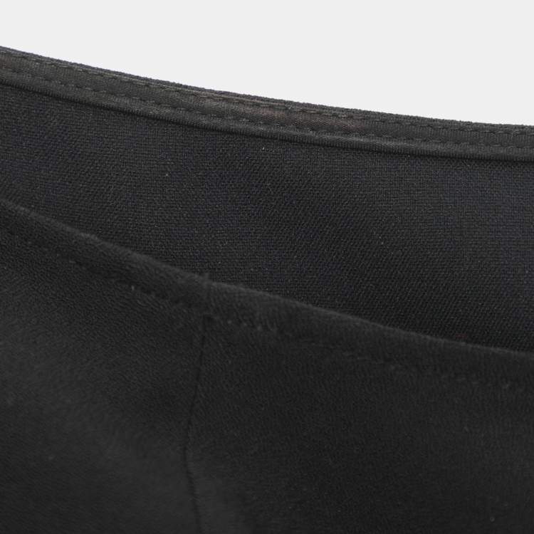 Pre Owned Boutique Moschino Black Satin Embroidered Top S