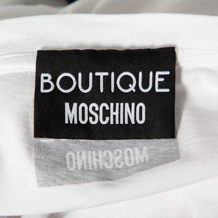 مملوكة مسبقًا Boutique Moschino White Jersey Lady Print T-Shirt M