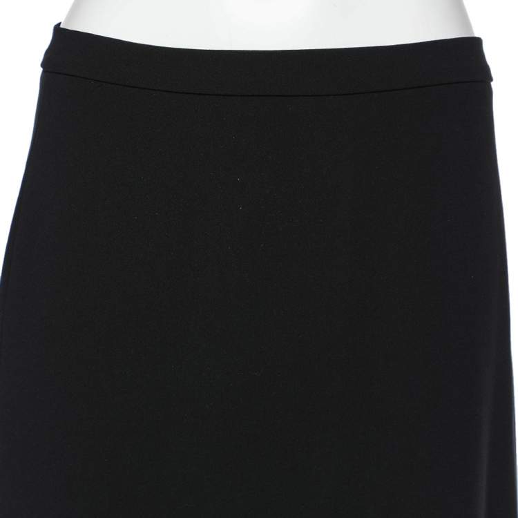 Pre Owned Boutique Moschino Black Crepe Maxi Skirt M