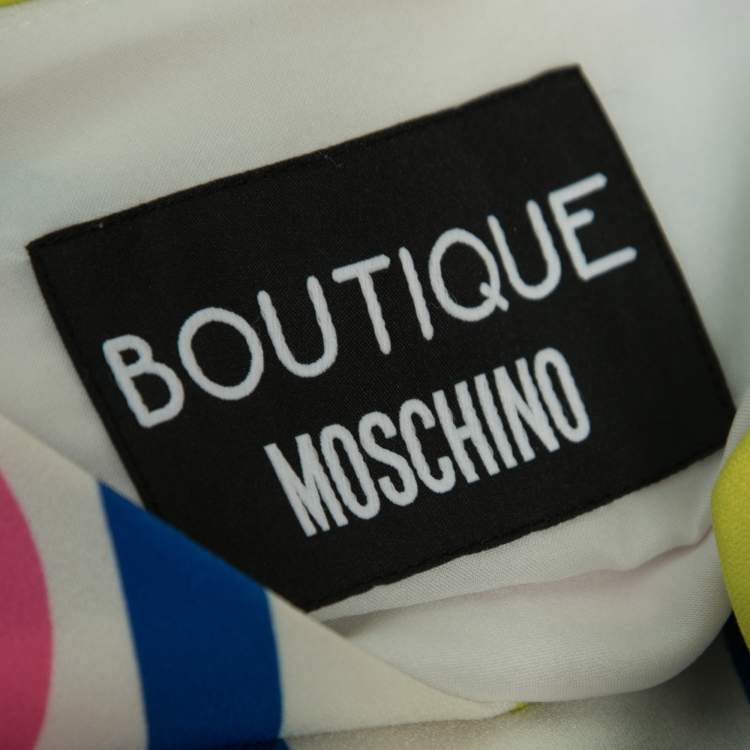 Pre Owned Boutique Moschino Multicolor Printed Jersey Sleeveless Maxi Dress S