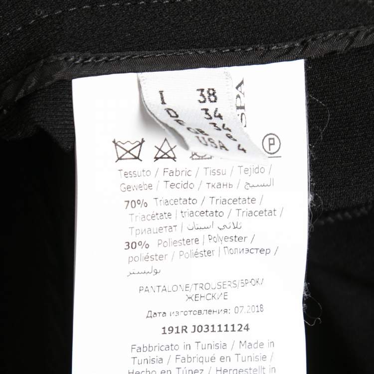 Pre Owned Boutique Moschino Black Crepe Slim Fit Pants S