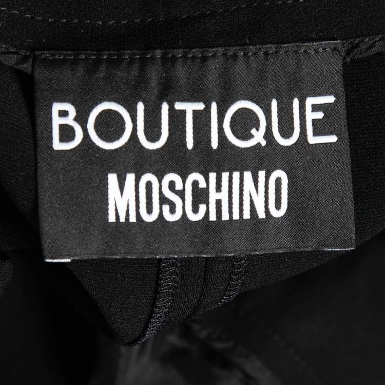 Pre Owned Boutique Moschino Black Crepe Slim Fit Pants S