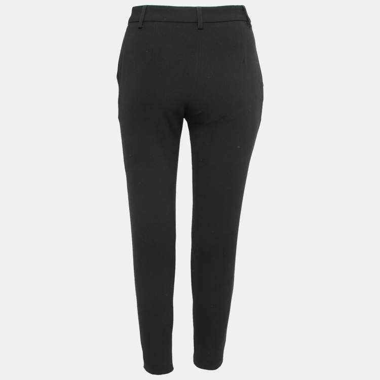 Pre Owned Boutique Moschino Black Crepe Slim Fit Pants S