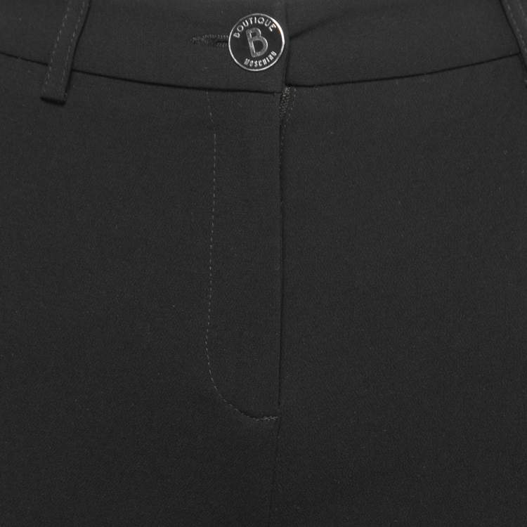 Pre Owned Boutique Moschino Black Crepe Slim Fit Pants S
