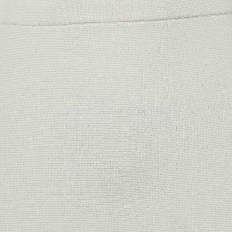 Pre Owned Boutique Moschino White Knit Midi Skirt S