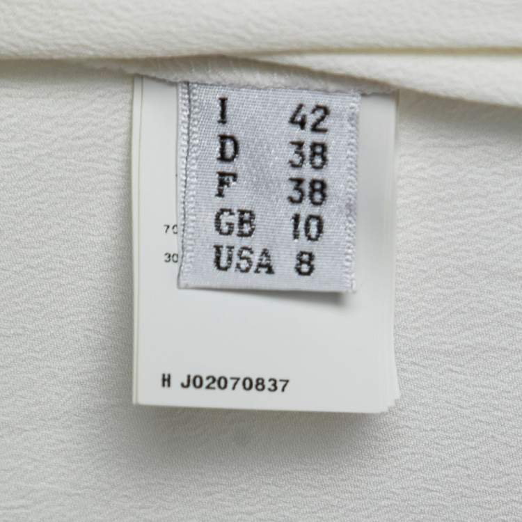 Pre Owned Boutique Moschino White Silk Crepe Neck Tie Detail Sleeveless Shirt M