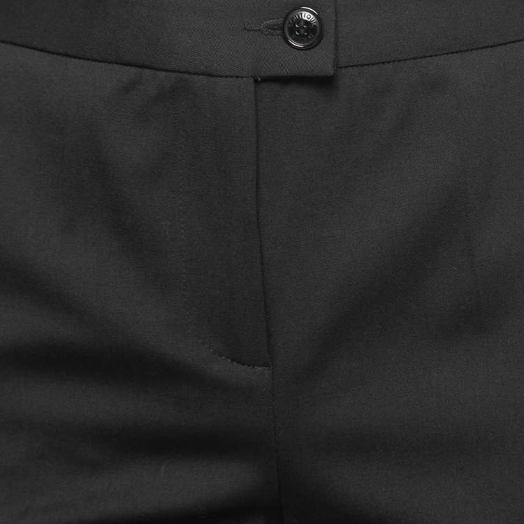 Pre Owned Boutique Moschino Black Wool Straight Leg Trousers S