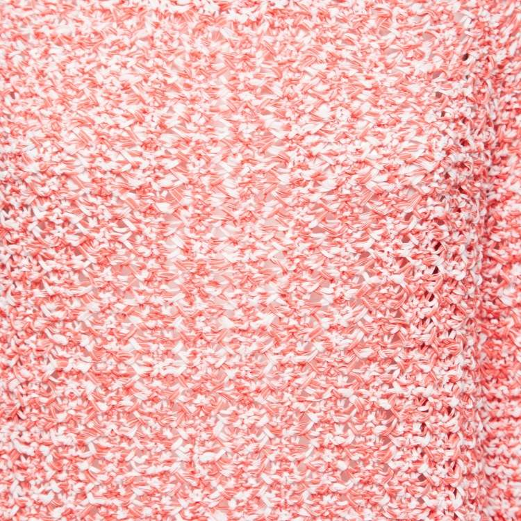 مملوكة مسبقًا Boutique Moschino Pink/White Knit Crew Neck Sweater M