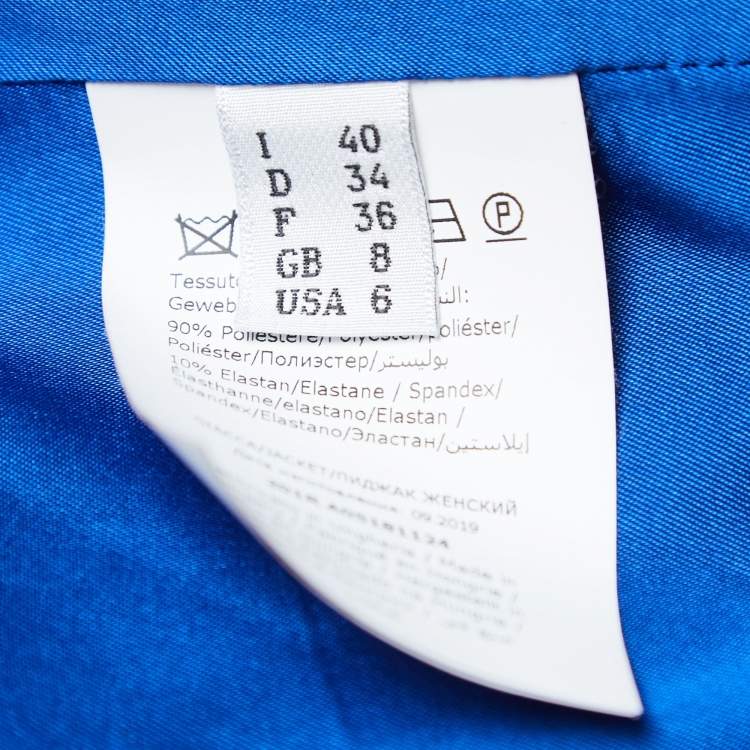 Pre Owned Boutique Moschino Blue Crepe Single-Breasted Blazer S