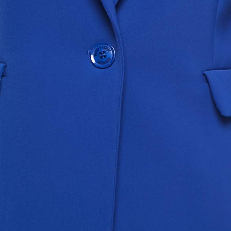 Pre Owned Boutique Moschino Blue Crepe Single-Breasted Blazer S
