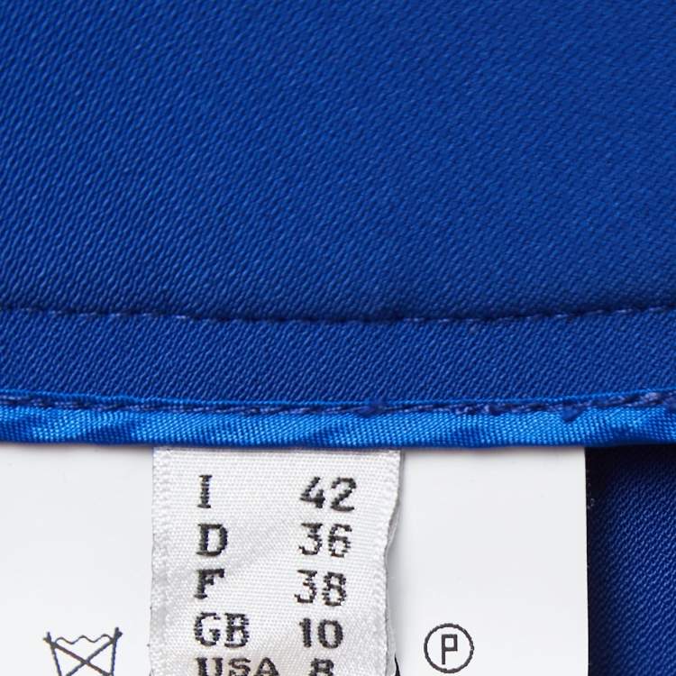 Pre Owned Boutique Moschino Blue Crepe Pressed Crease Trousers M
