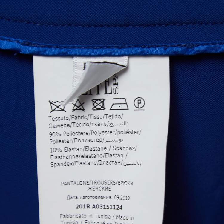 Pre Owned Boutique Moschino Blue Crepe Pressed Crease Trousers M