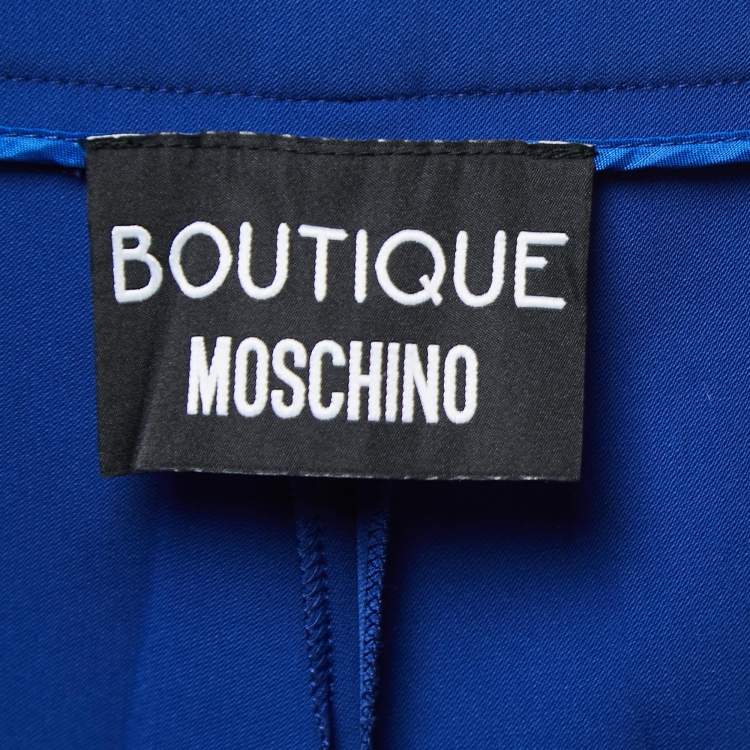 Pre Owned Boutique Moschino Blue Crepe Pressed Crease Trousers M