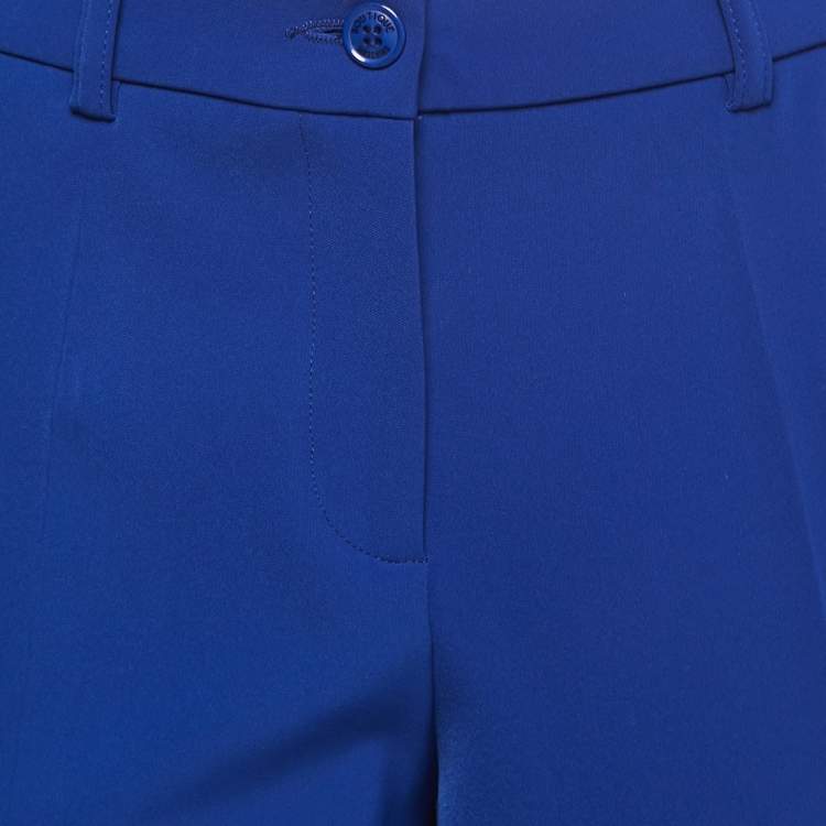 Pre Owned Boutique Moschino Blue Crepe Pressed Crease Trousers M