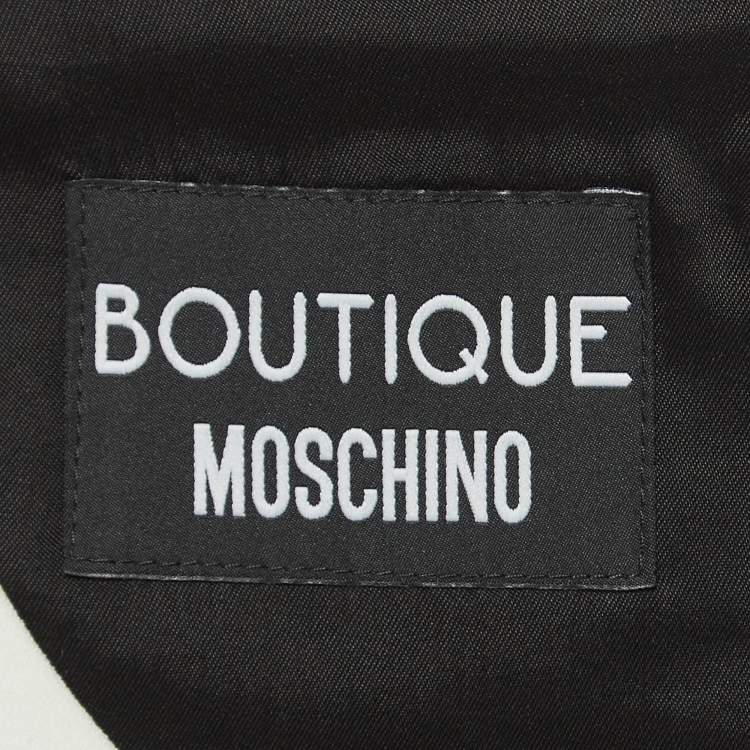 مملوكة مسبقًا Boutique Moschino Black Cotton Bow Detail Cup Sleeve Sheath Dress S