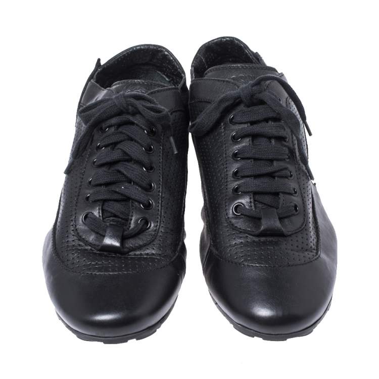 Pre Owned Moschino Black Suede Leather Low Top Sneakers Size 43