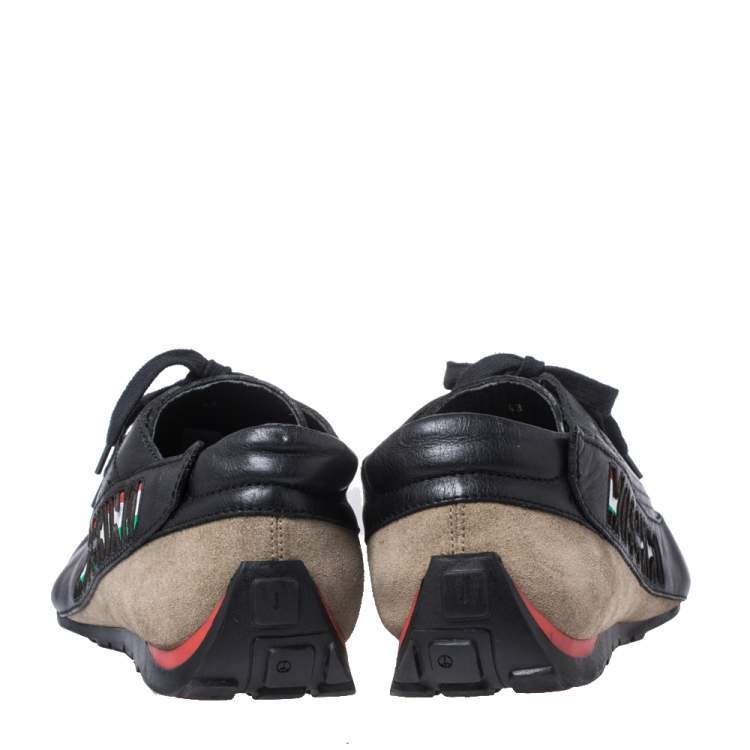 Pre Owned Moschino Black Suede Leather Low Top Sneakers Size 43