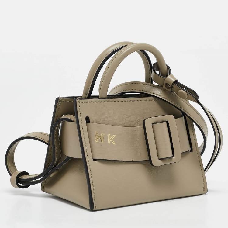 Pre Owned Boyy Khaki Green Leather Micro Bobby Charm Bag