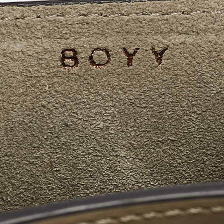 Pre Owned Boyy Khaki Green Leather Micro Bobby Charm Bag
