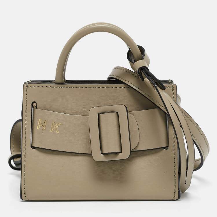 Pre Owned Boyy Khaki Green Leather Micro Bobby Charm Bag