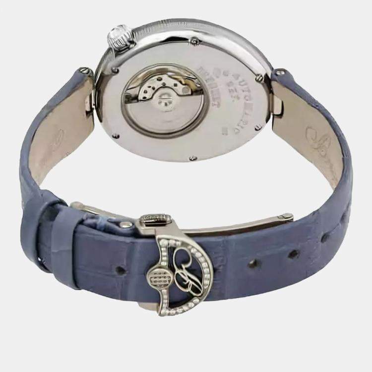Pre Owned Breguet Lavender MOP 18k White Gold Reine de Naples 9818BB Women's Wristwatch 32.7 mm x 27 mm