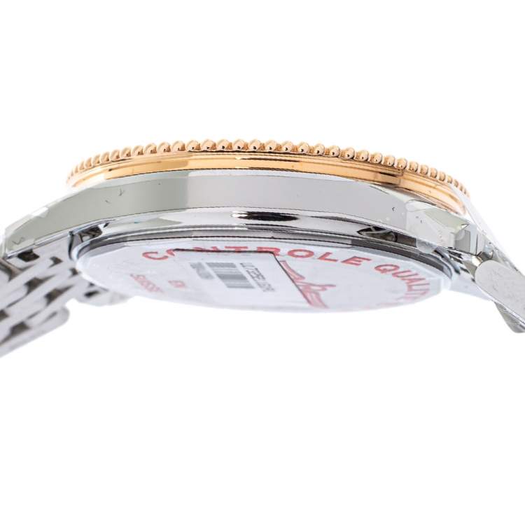 Pre Owned Breitling Cream 18K Rose Gold Stainless Steel Navitimer 1 U17325211G1A1 Men's Wristwatch 38 mm