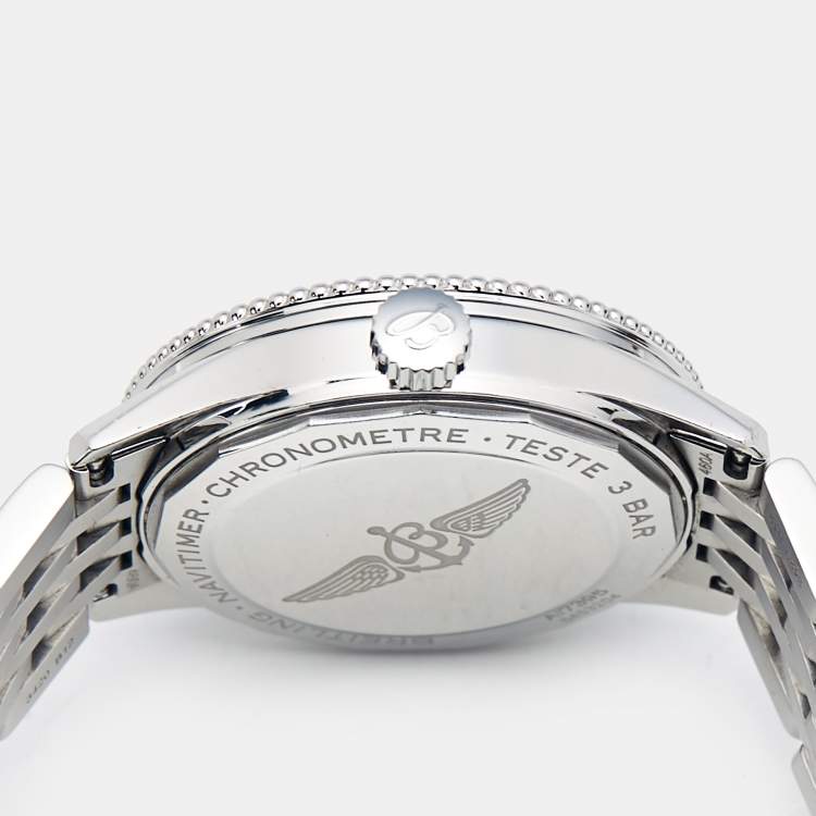 Pre Owned Breitling Silver Stainless Steel Navitimer A17395F41G1A1 Women's Wristwatch 35 mm