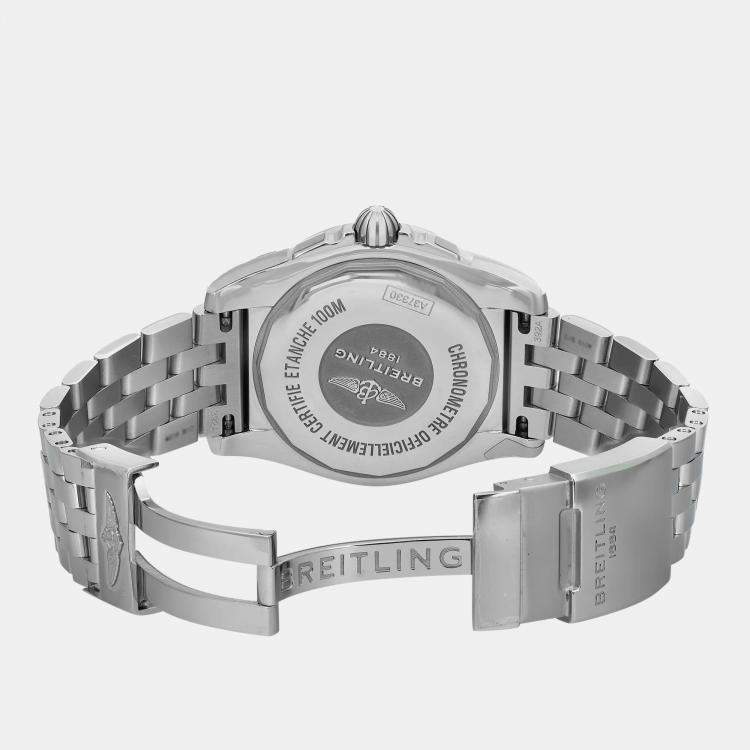 Pre Owned Breitling White Stainless Steel Galactic A37330 Automatic Men's Wristwatch 36 mm
