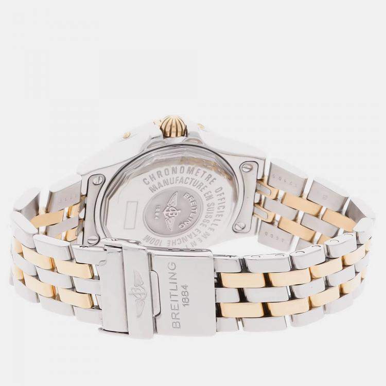 Pre Owned Breitling Starliner B7134012/K513 Quartz Pink Diamonds Stainless Steel & 18k Yellow Gold Women's Wristwatch 30mm