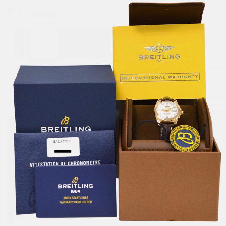 Pre Owned Breitling Galactic H7234812A792 Quartz MOP 18K Rose Gold Women’s Wristwatch 29 mm