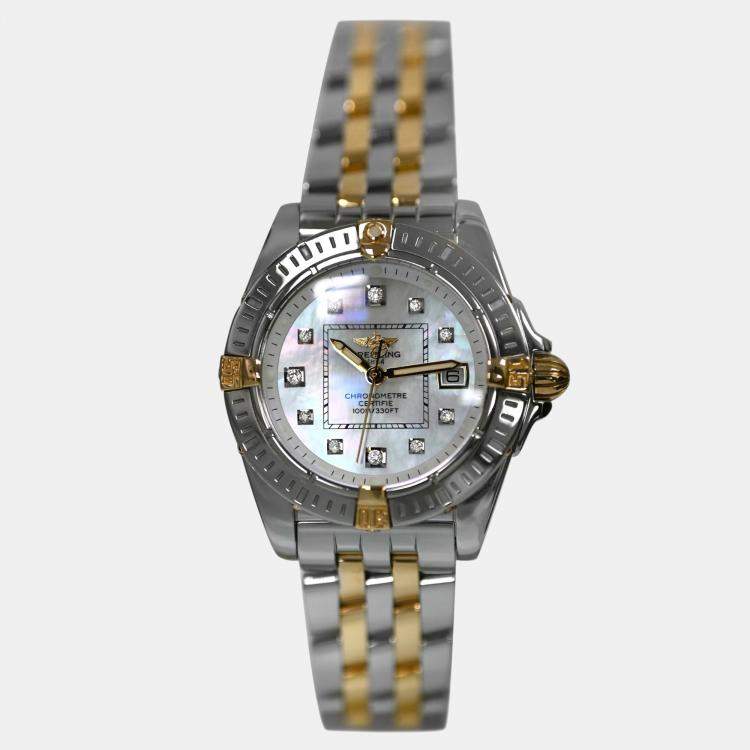 Pre Owned Breitling Cockpit B71356 Quartz MOP Stainless Steel Women's Wristwatch 32 mm