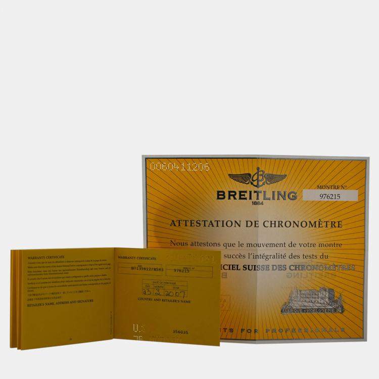 Pre Owned Breitling Cockpit B71356 Quartz MOP Stainless Steel Women's Wristwatch 32 mm