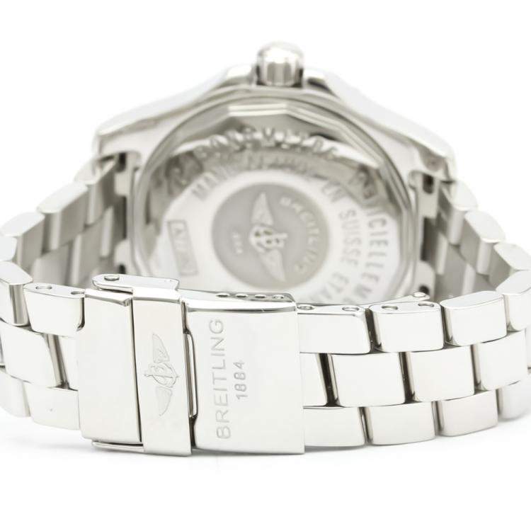 Pre Owned Breitling Black Stainless Steel Colt Oceane Quartz A77380 Women's Wristwatch 33 MM