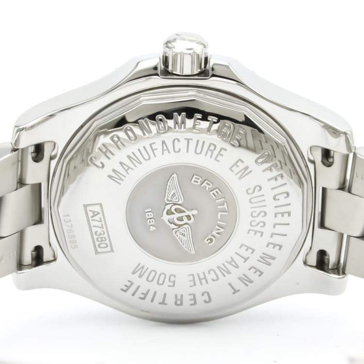 Pre Owned Breitling Black Stainless Steel Colt Oceane Quartz A77380 Women's Wristwatch 33 MM