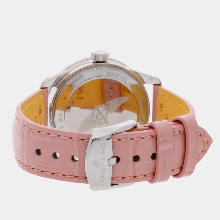 Pre Owned Breitling Navitimer A17395211A1P3 Automatic White Shell Stainless Steel Women’s Wristwatch 35mm