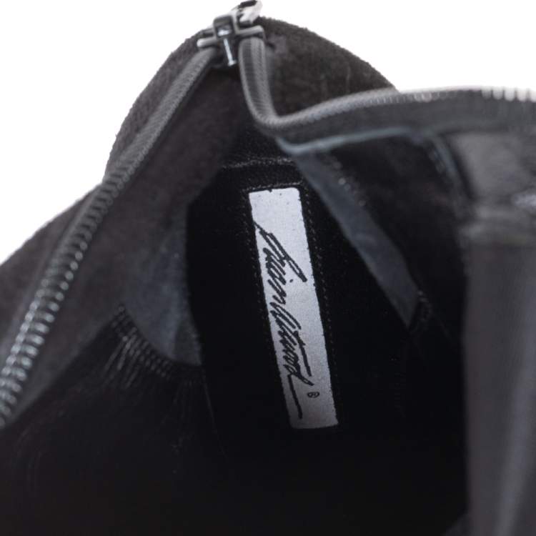 Pre Owned Brian Atwood Black Suede Knee Length Boots Size 37.5