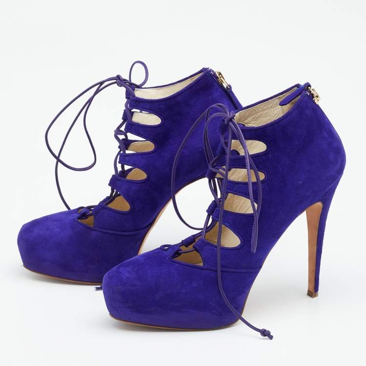 Purple on sale booties heels